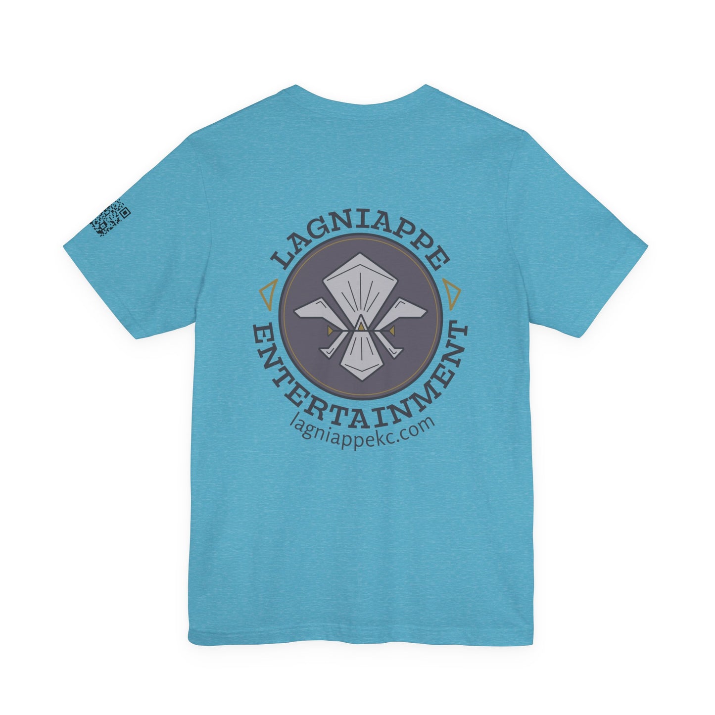 Lagniappe Entertainment Dark Color Logo - Unisex Jersey Tee, Casual Tee, Graphic T-Shirt, Unique Gift, Birthday Gift, Music Festival Apparel