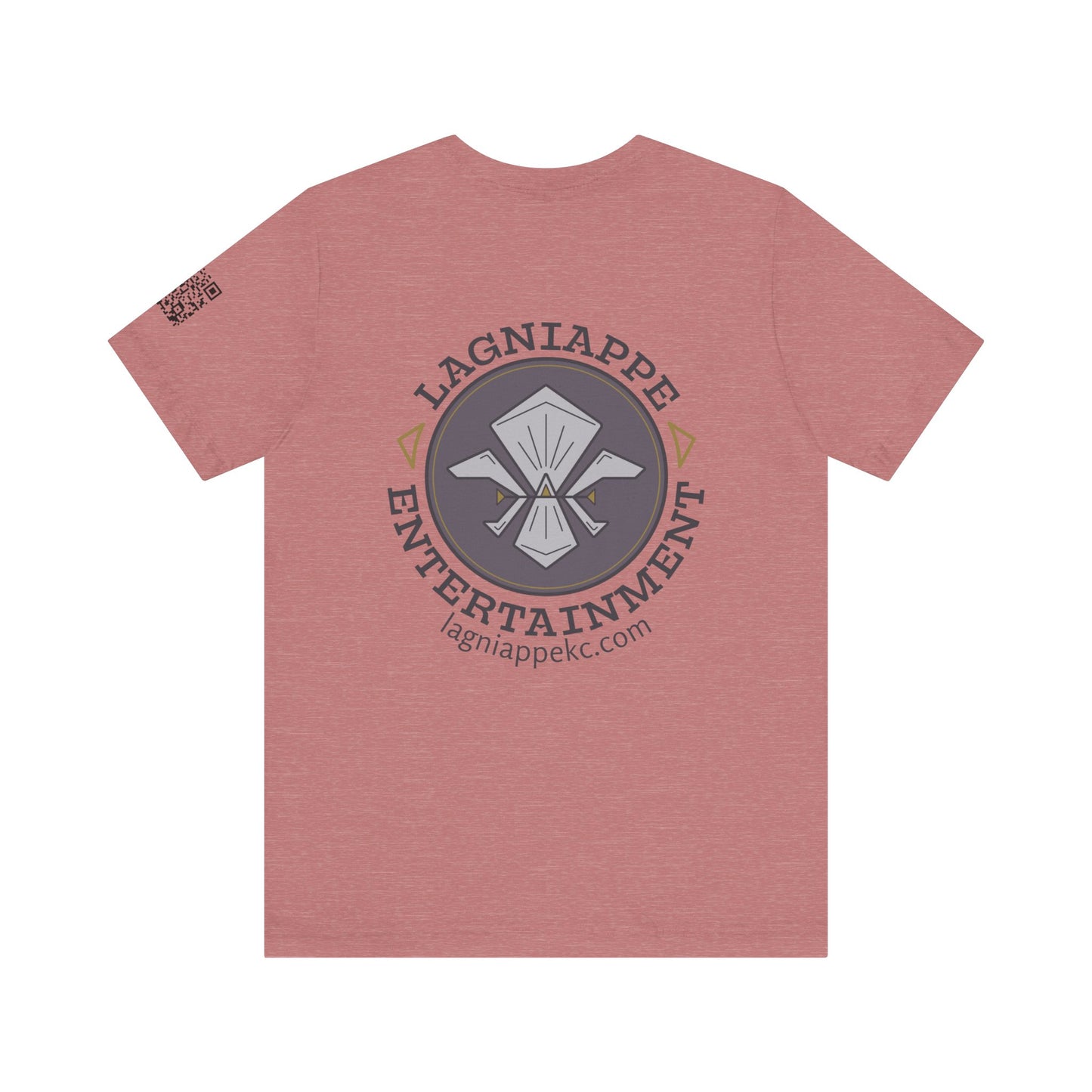 Lagniappe Entertainment Dark Color Logo - Unisex Jersey Tee, Casual Tee, Graphic T-Shirt, Unique Gift, Birthday Gift, Music Festival Apparel