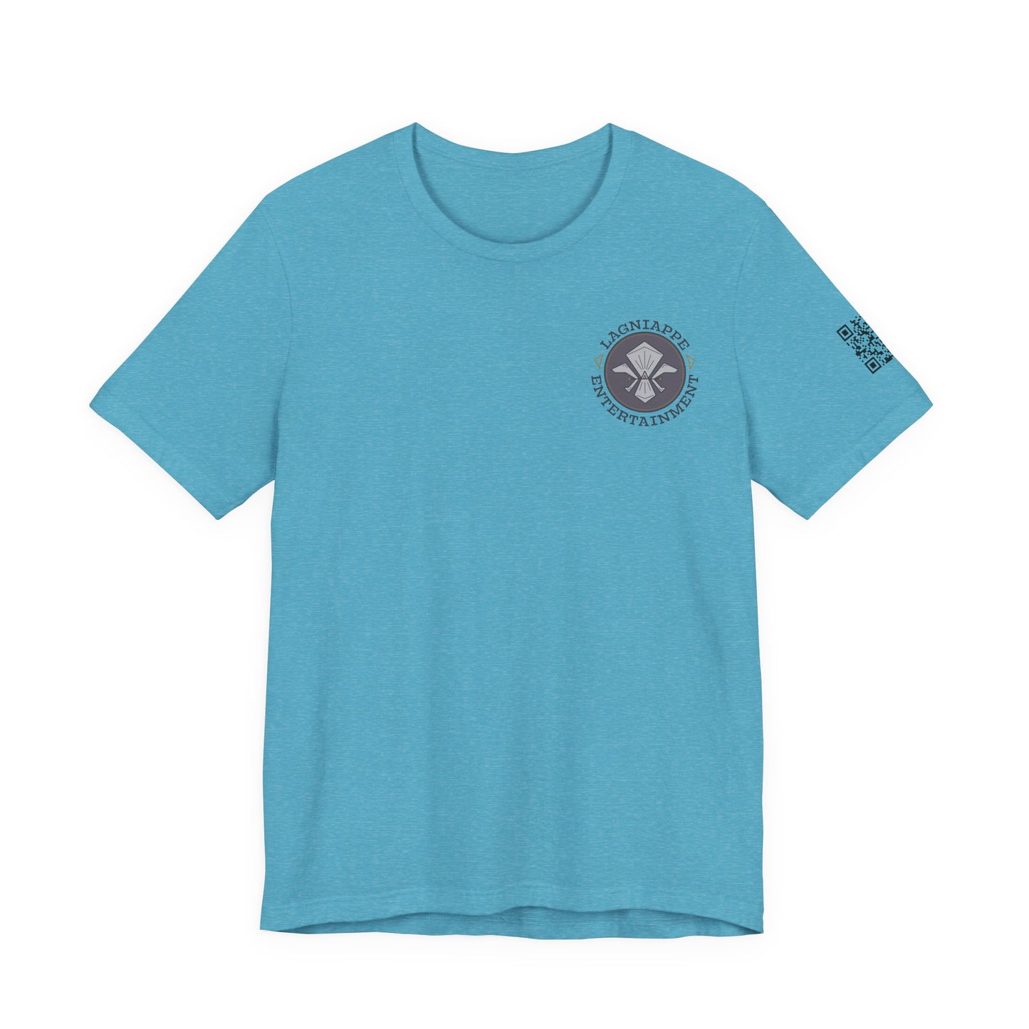 Lagniappe Entertainment Dark Color Logo - Unisex Jersey Tee, Casual Tee, Graphic T-Shirt, Unique Gift, Birthday Gift, Music Festival Apparel
