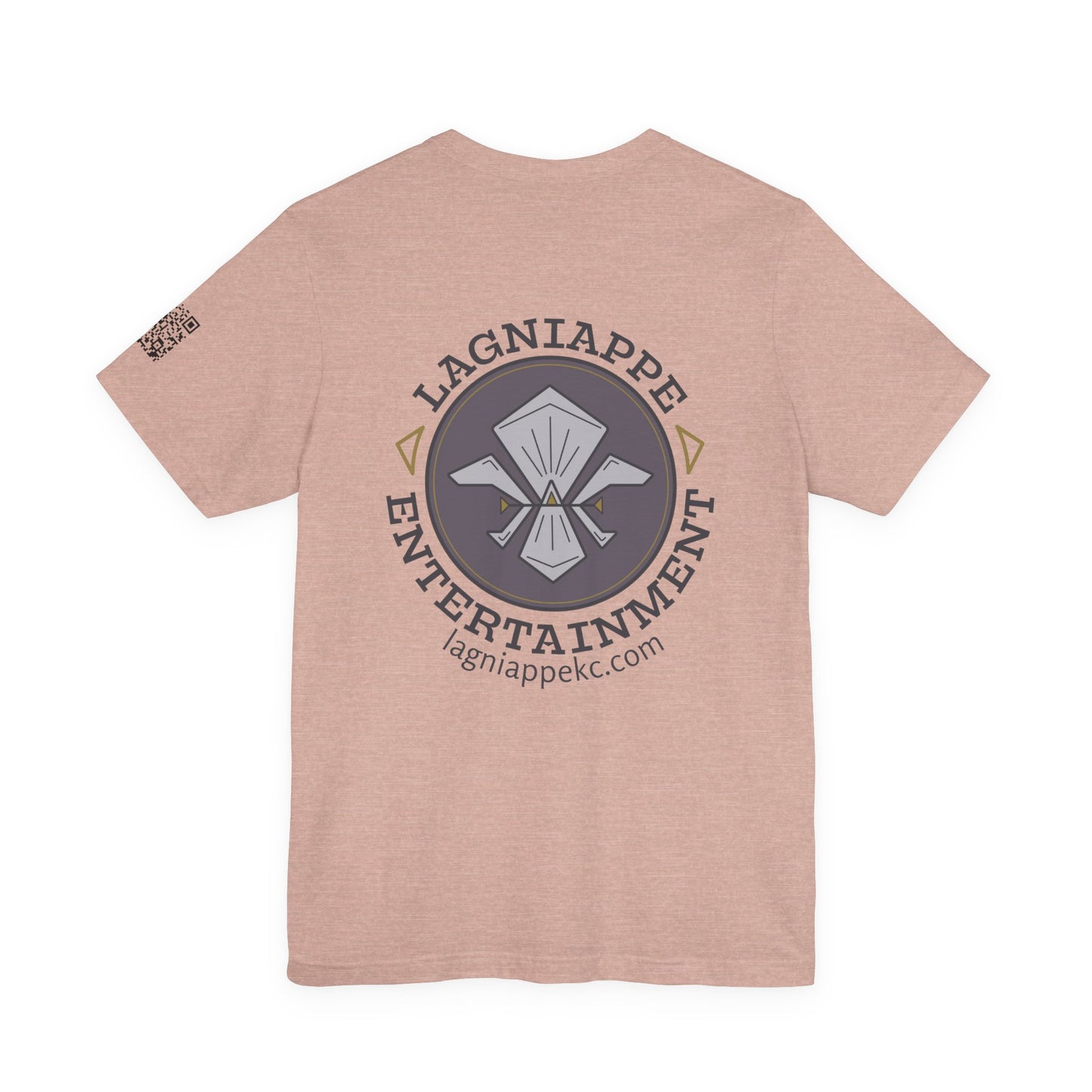 Lagniappe Entertainment Dark Color Logo - Unisex Jersey Tee, Casual Tee, Graphic T-Shirt, Unique Gift, Birthday Gift, Music Festival Apparel