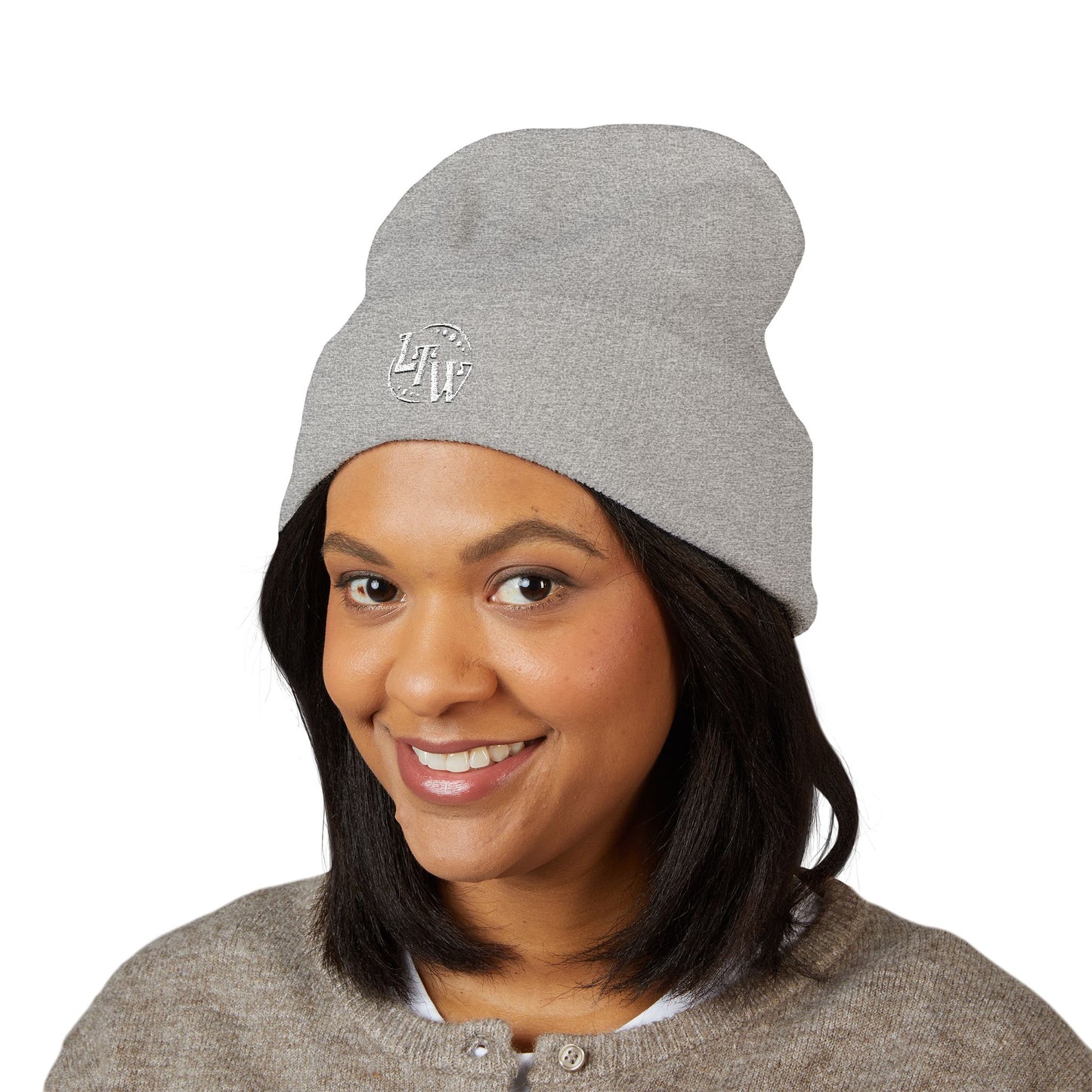 LTW Monogram Embroidered Cuffed Beanie