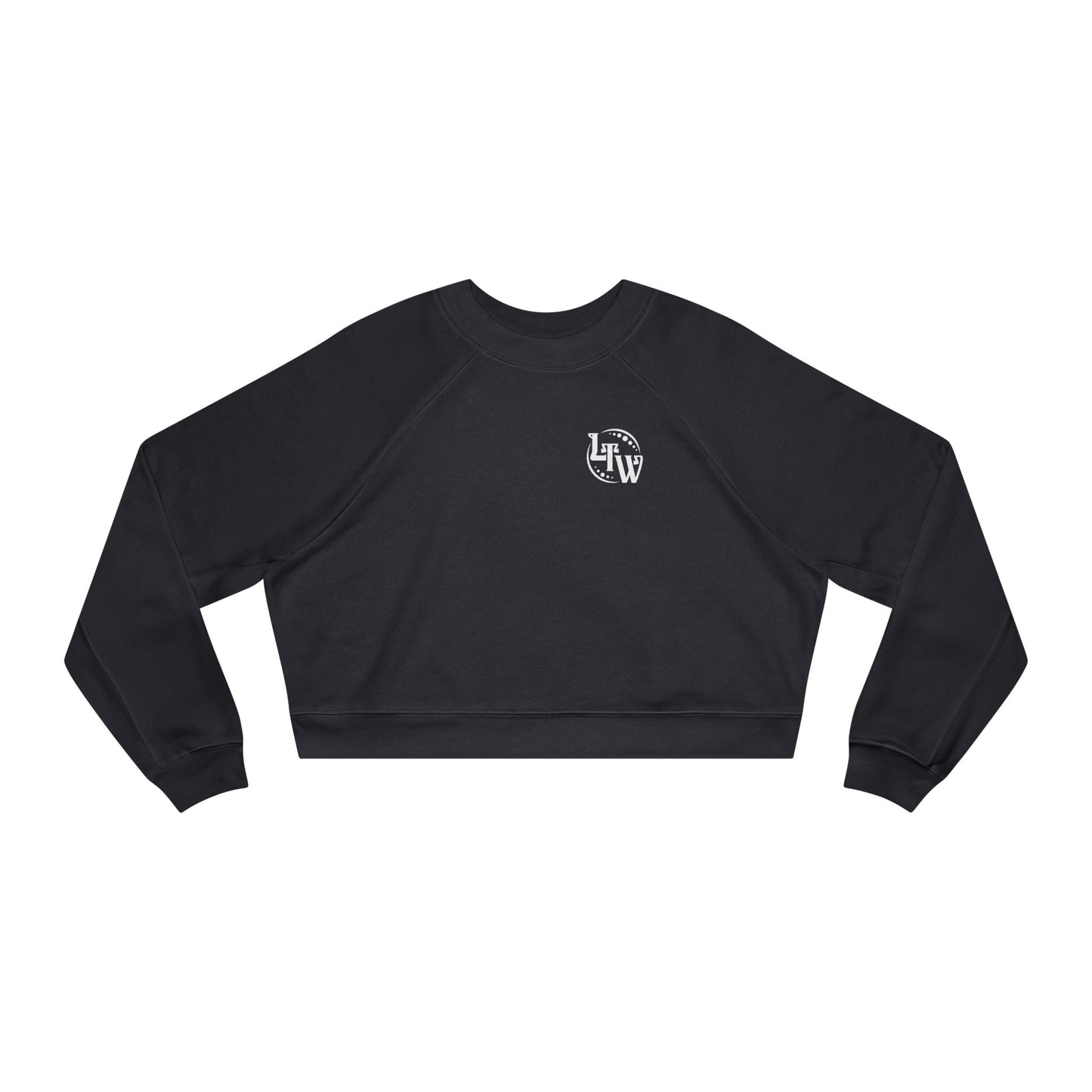 LTW White Monogram Cropped Fleece Pullover