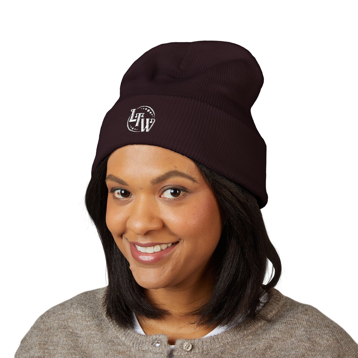 LTW Monogram Embroidered Cuffed Beanie