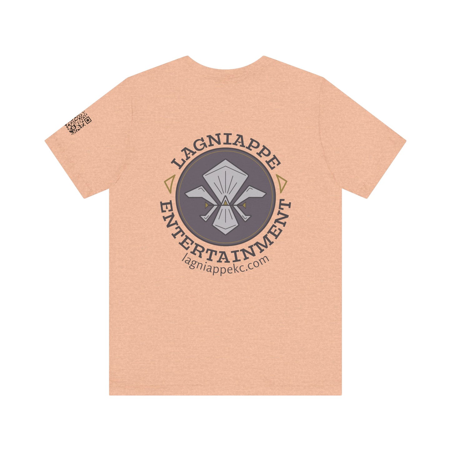 Lagniappe Entertainment Dark Color Logo - Unisex Jersey Tee, Casual Tee, Graphic T-Shirt, Unique Gift, Birthday Gift, Music Festival Apparel