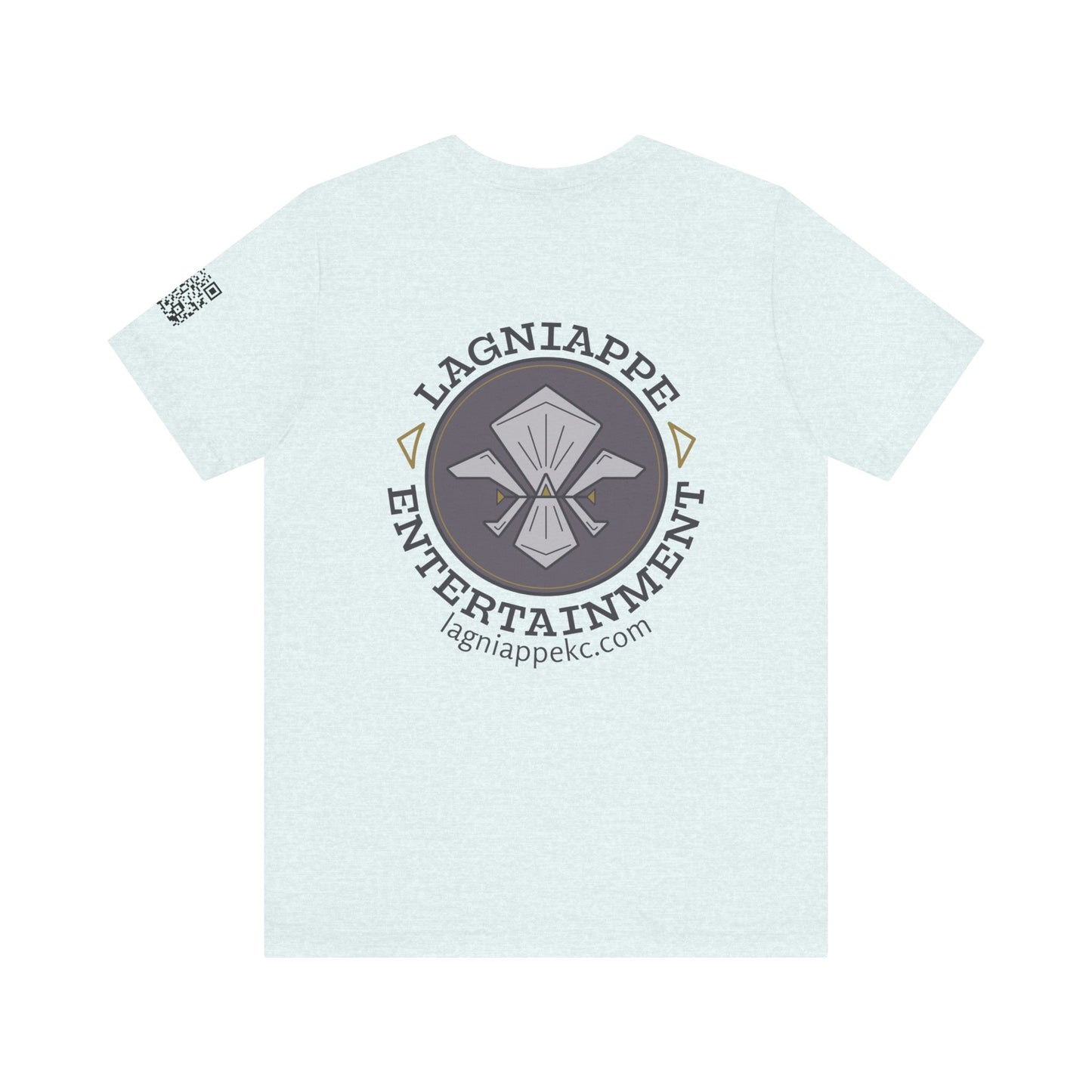 Lagniappe Entertainment Dark Color Logo - Unisex Jersey Tee, Casual Tee, Graphic T-Shirt, Unique Gift, Birthday Gift, Music Festival Apparel