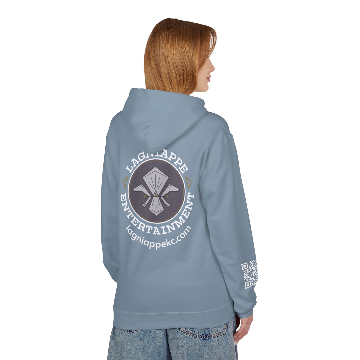 Lagniappe Entertainment Light Color Logo - Unisex Hoodie with Lagniappe Entertainment Design, Casual Streetwear, Gift for Music Lovers, Comfortable Layer, Festival Essential