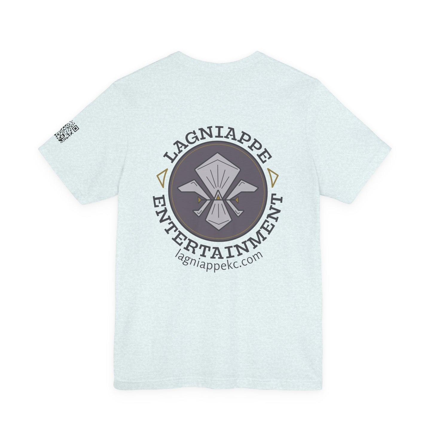 Lagniappe Entertainment Dark Color Logo - Unisex Jersey Tee, Casual Tee, Graphic T-Shirt, Unique Gift, Birthday Gift, Music Festival Apparel
