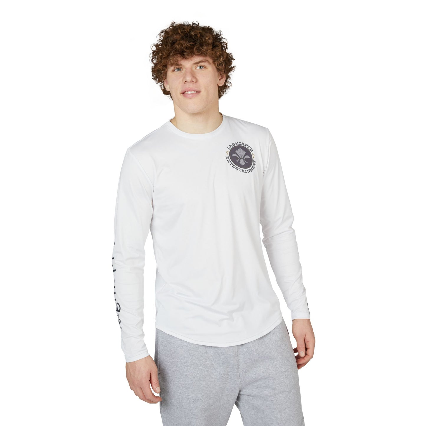 Lagniappe Entertainment Dark Color Logo - Men's UV Protection Long Sleeve Shirt (AOP)