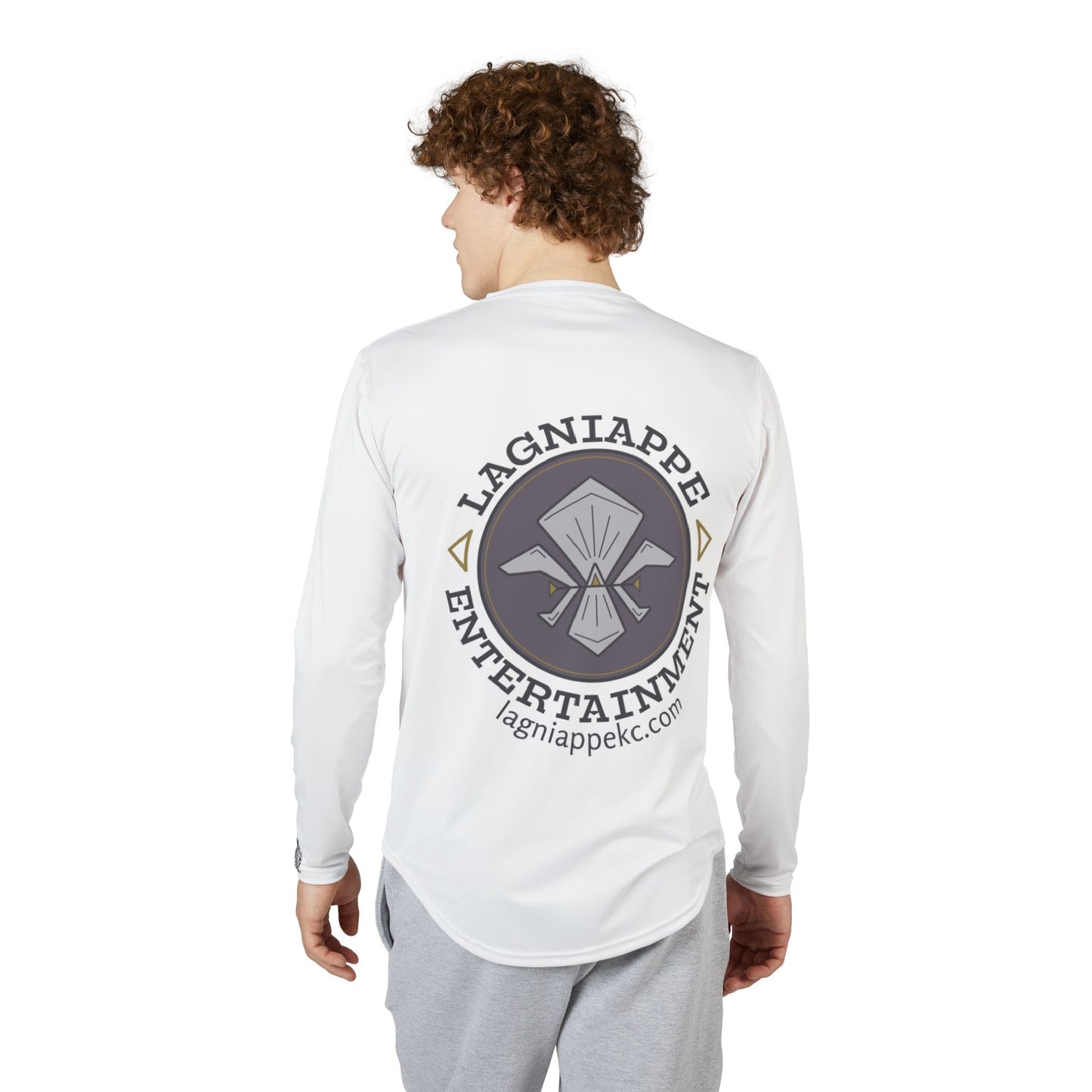 Lagniappe Entertainment Dark Color Logo - Men's UV Protection Long Sleeve Shirt (AOP)