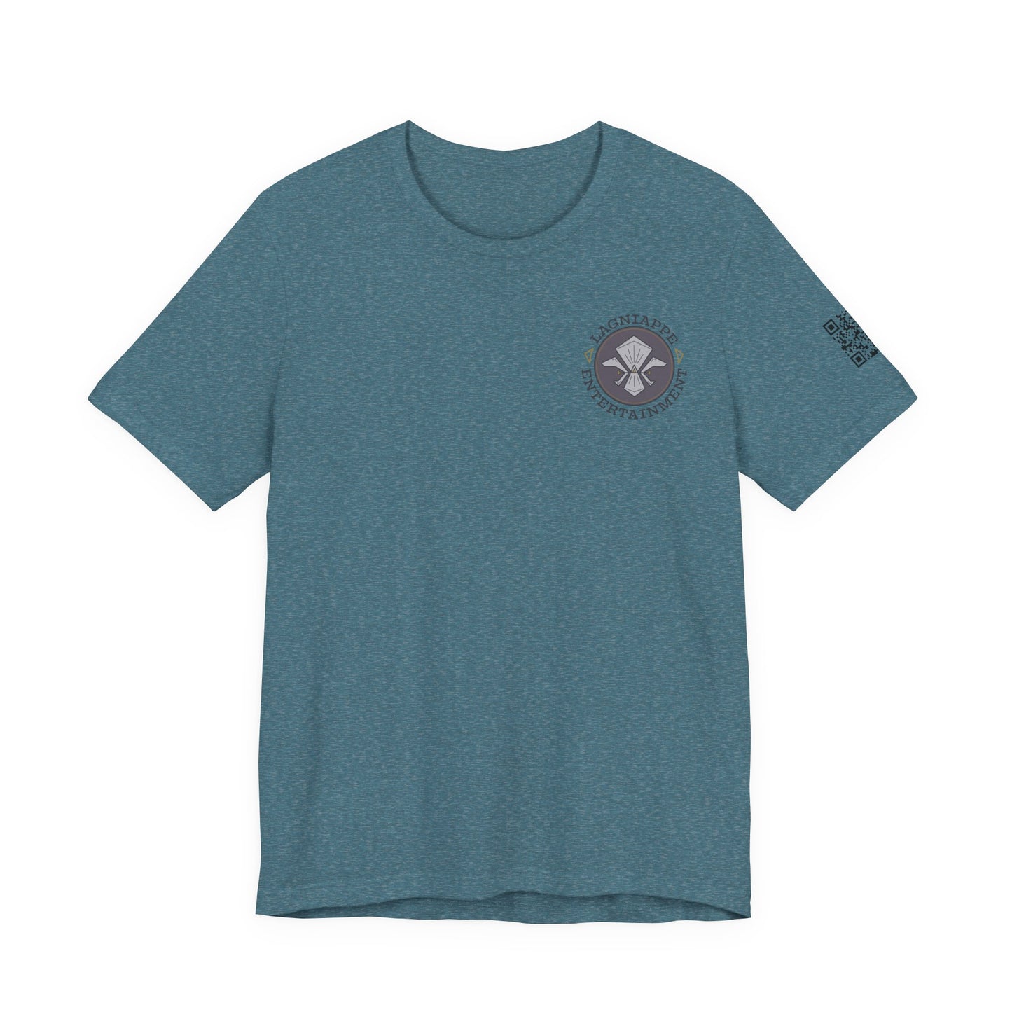 Lagniappe Entertainment Dark Color Logo - Unisex Jersey Tee, Casual Tee, Graphic T-Shirt, Unique Gift, Birthday Gift, Music Festival Apparel