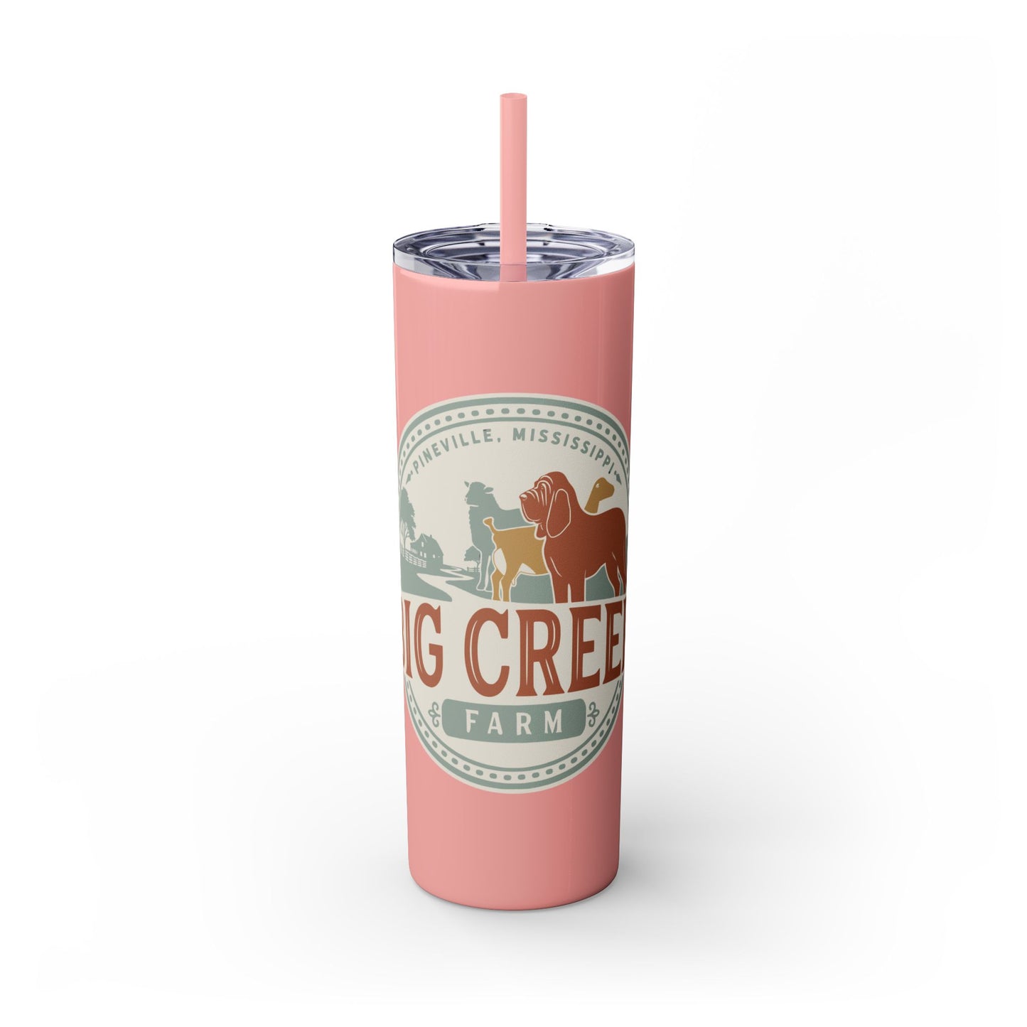 Big Creek Farm Skinny Tumbler with Straw, 20oz