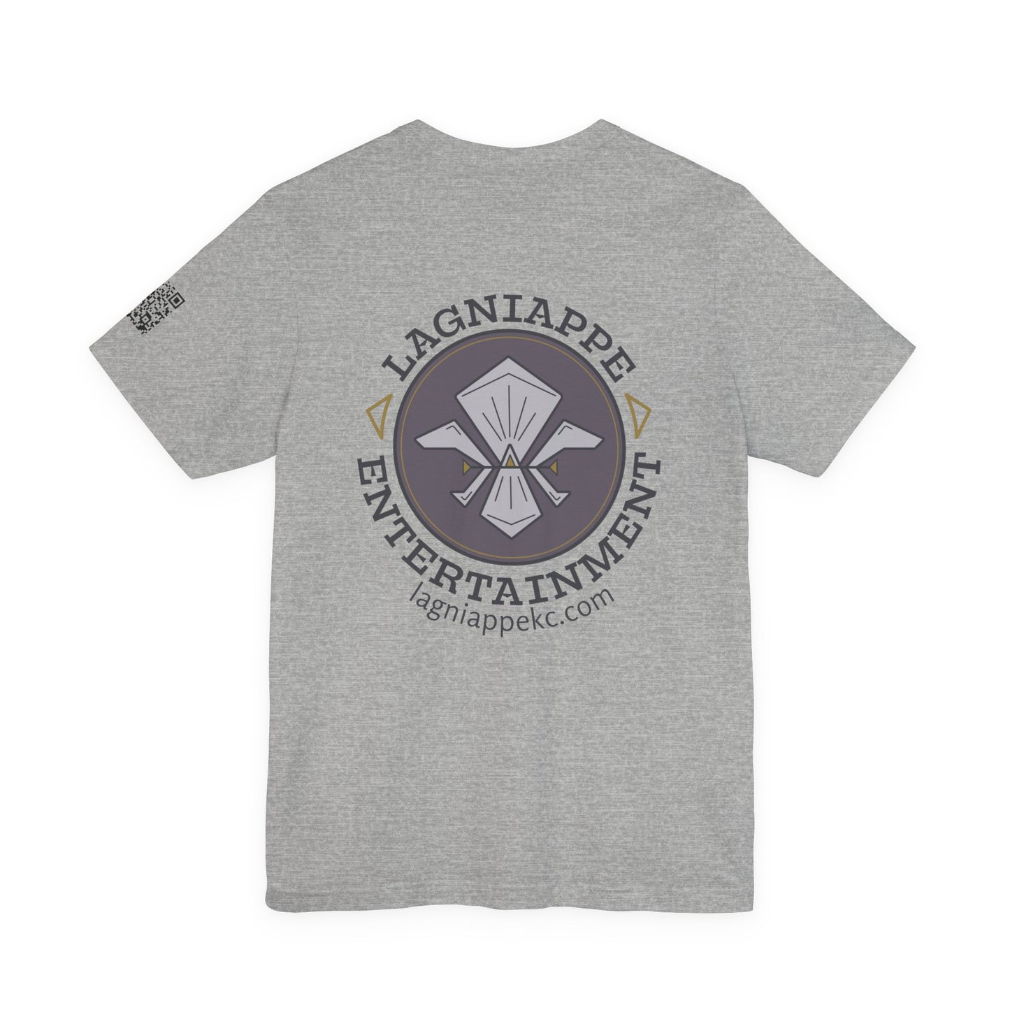 Lagniappe Entertainment Dark Color Logo - Unisex Jersey Tee, Casual Tee, Graphic T-Shirt, Unique Gift, Birthday Gift, Music Festival Apparel
