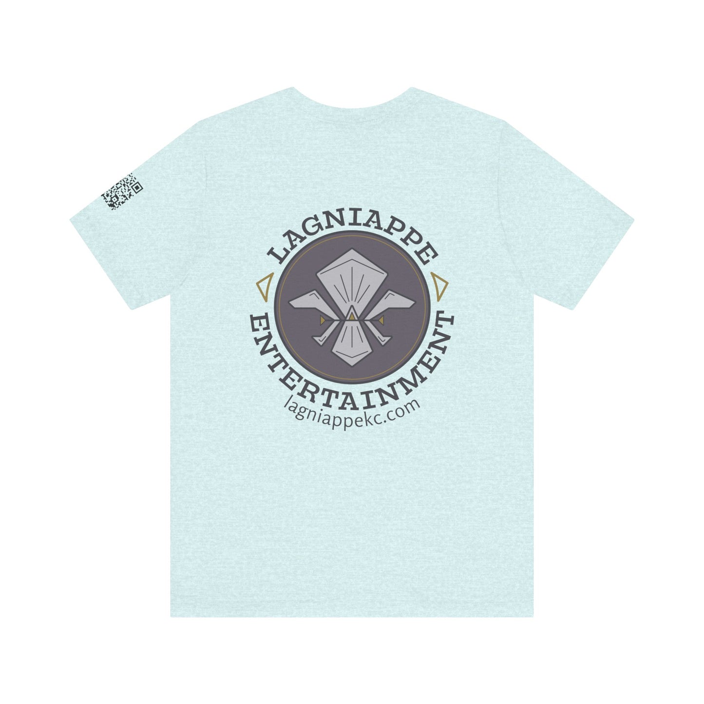 Lagniappe Entertainment Dark Color Logo - Unisex Jersey Tee, Casual Tee, Graphic T-Shirt, Unique Gift, Birthday Gift, Music Festival Apparel