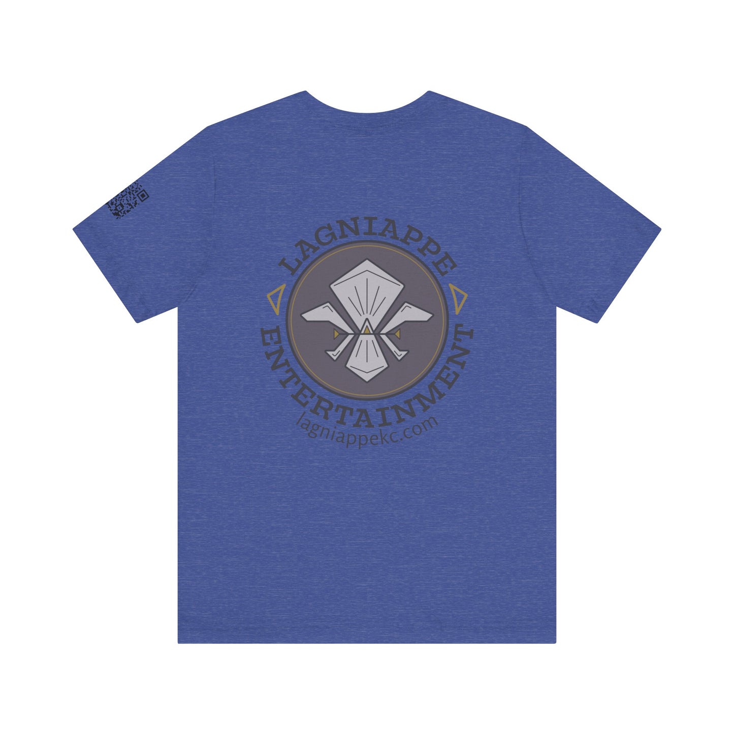 Lagniappe Entertainment Dark Color Logo - Unisex Jersey Tee, Casual Tee, Graphic T-Shirt, Unique Gift, Birthday Gift, Music Festival Apparel