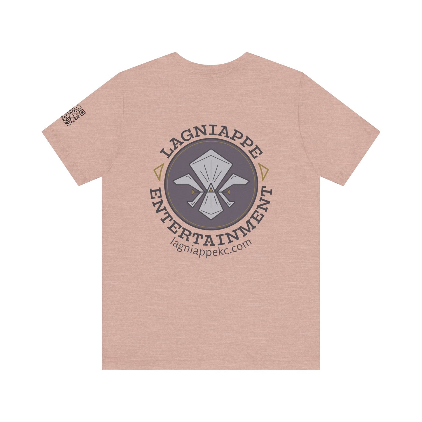 Lagniappe Entertainment Dark Color Logo - Unisex Jersey Tee, Casual Tee, Graphic T-Shirt, Unique Gift, Birthday Gift, Music Festival Apparel