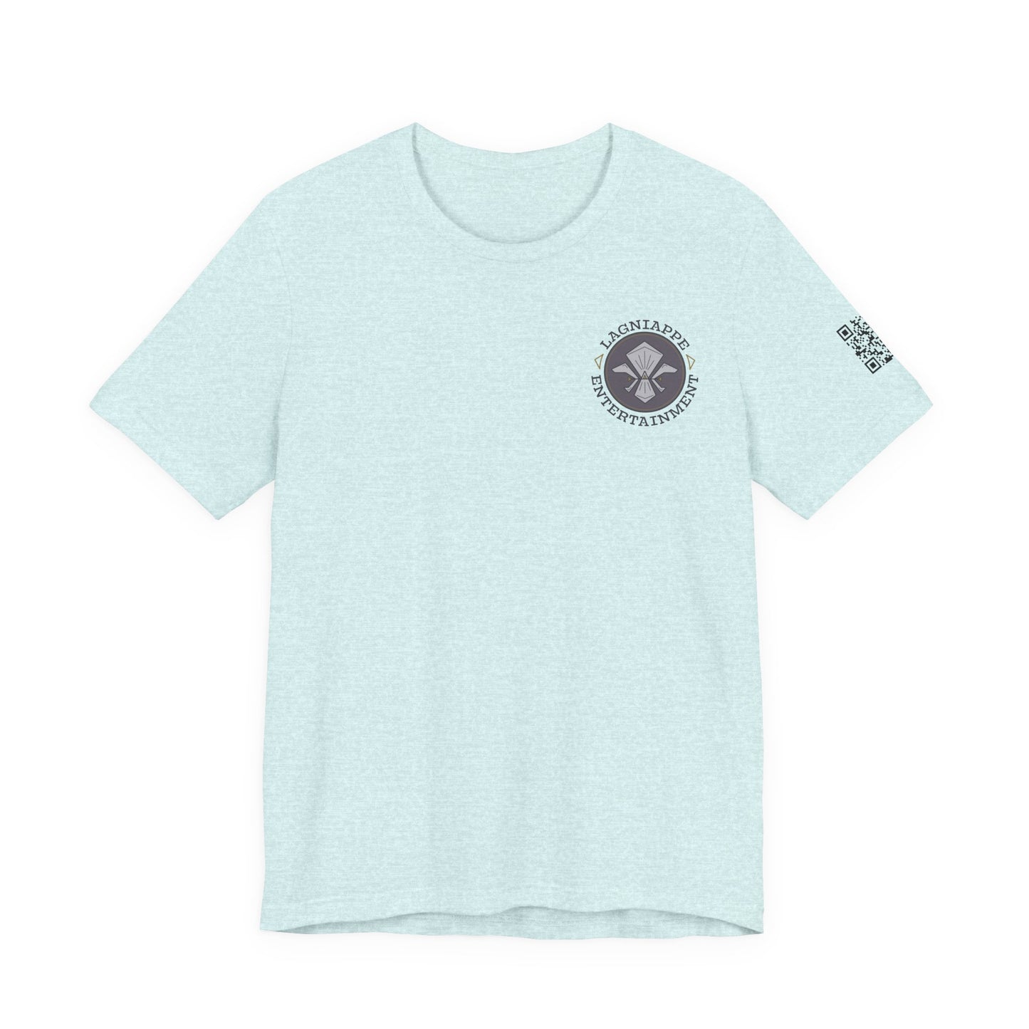 Lagniappe Entertainment Dark Color Logo - Unisex Jersey Tee, Casual Tee, Graphic T-Shirt, Unique Gift, Birthday Gift, Music Festival Apparel