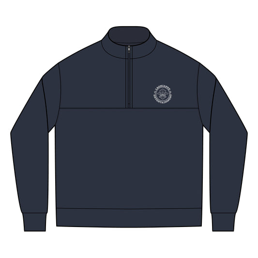 Lagniappe Entertainment Embroidered White Logo Unisex Quarter-Zip Pullover