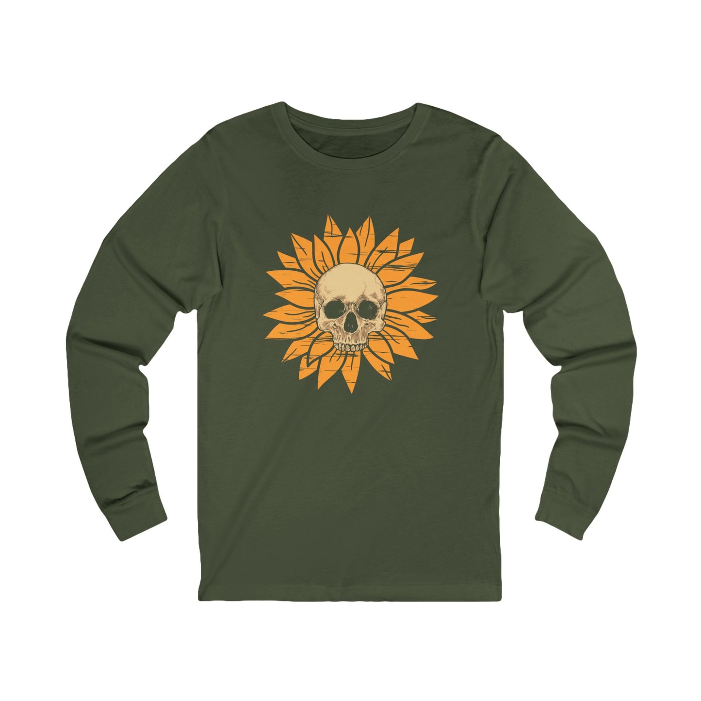 Skull Sunflower Long Sleeve Tee Unisex