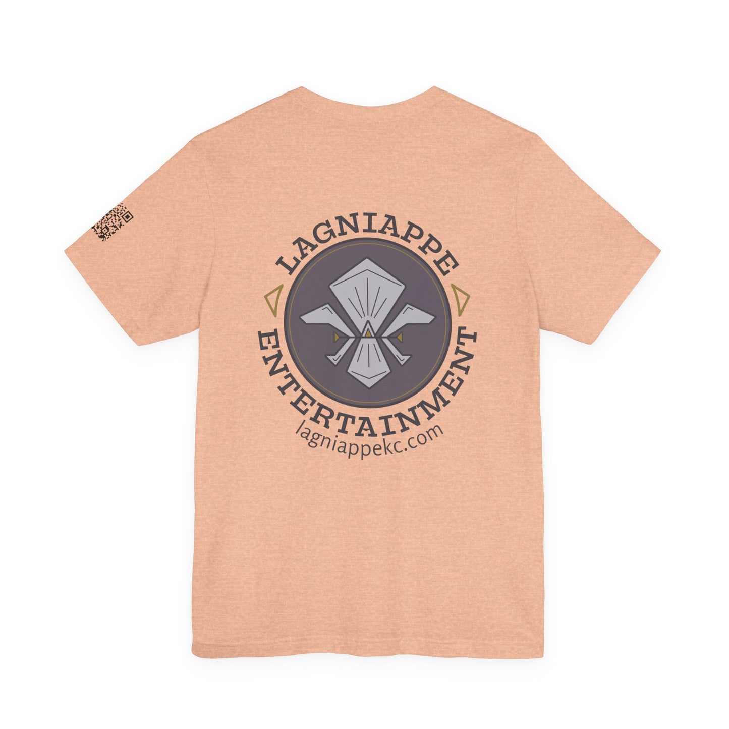 Lagniappe Entertainment Dark Color Logo - Unisex Jersey Tee, Casual Tee, Graphic T-Shirt, Unique Gift, Birthday Gift, Music Festival Apparel