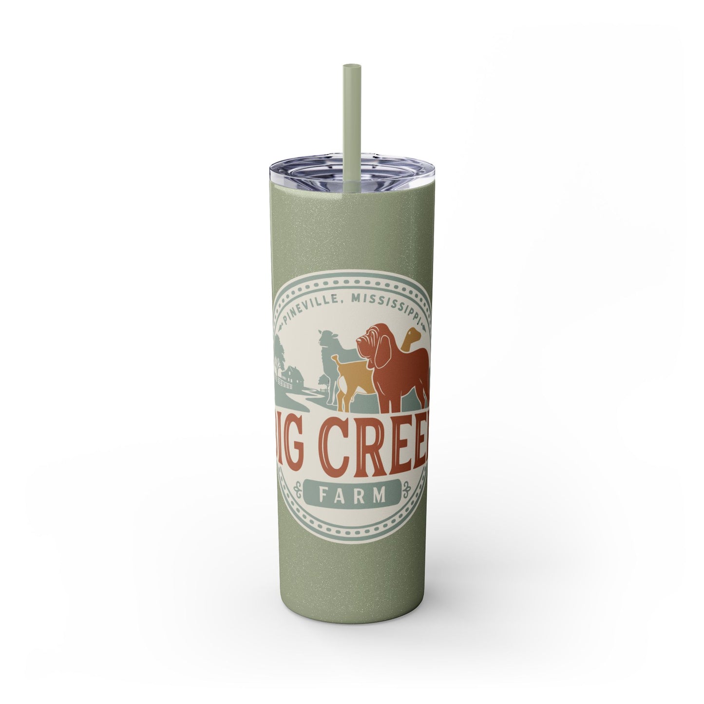 Big Creek Farm Skinny Tumbler with Straw, 20oz