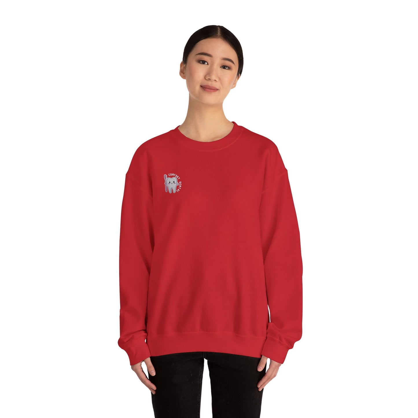 Comfort Dental Pocket and Back Logo Crewneck Sweatshirt Unisex