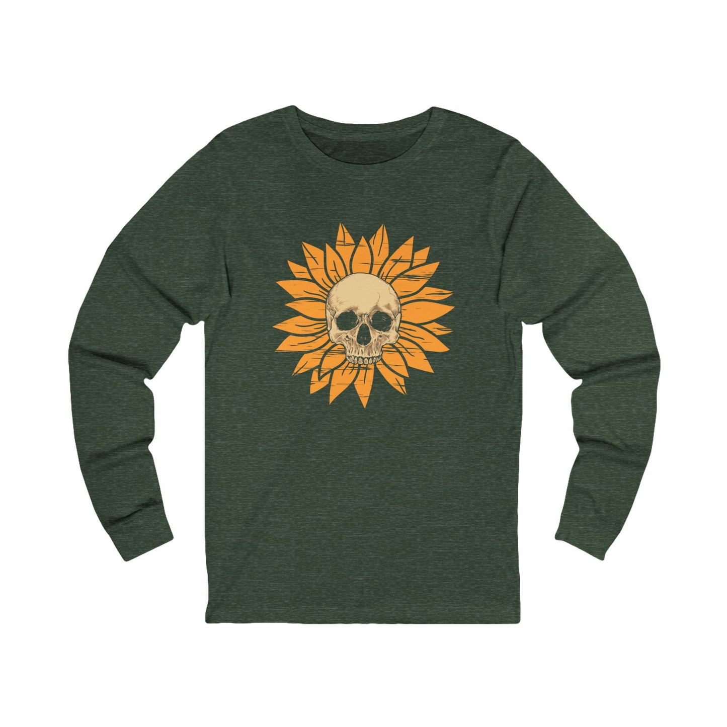 Skull Sunflower Long Sleeve Tee Unisex