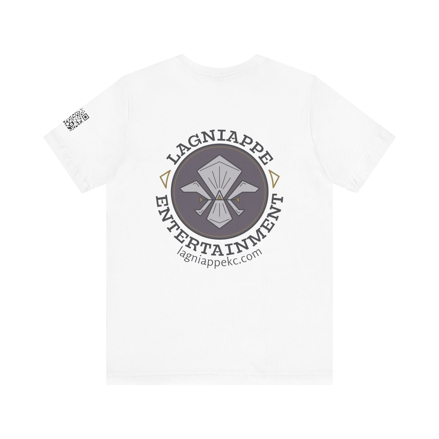 Lagniappe Entertainment Dark Color Logo - Unisex Jersey Tee, Casual Tee, Graphic T-Shirt, Unique Gift, Birthday Gift, Music Festival Apparel