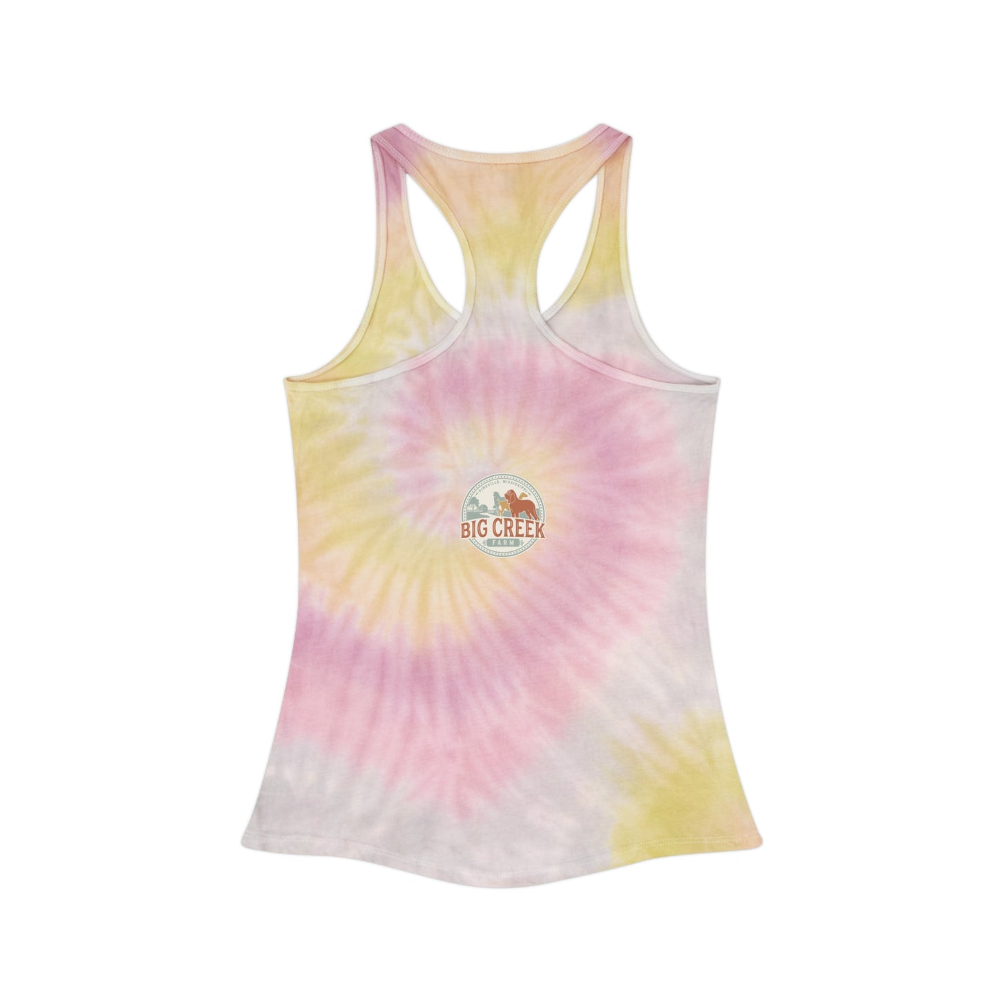 Goats and Gains Tie Dye Racerback Tank Top