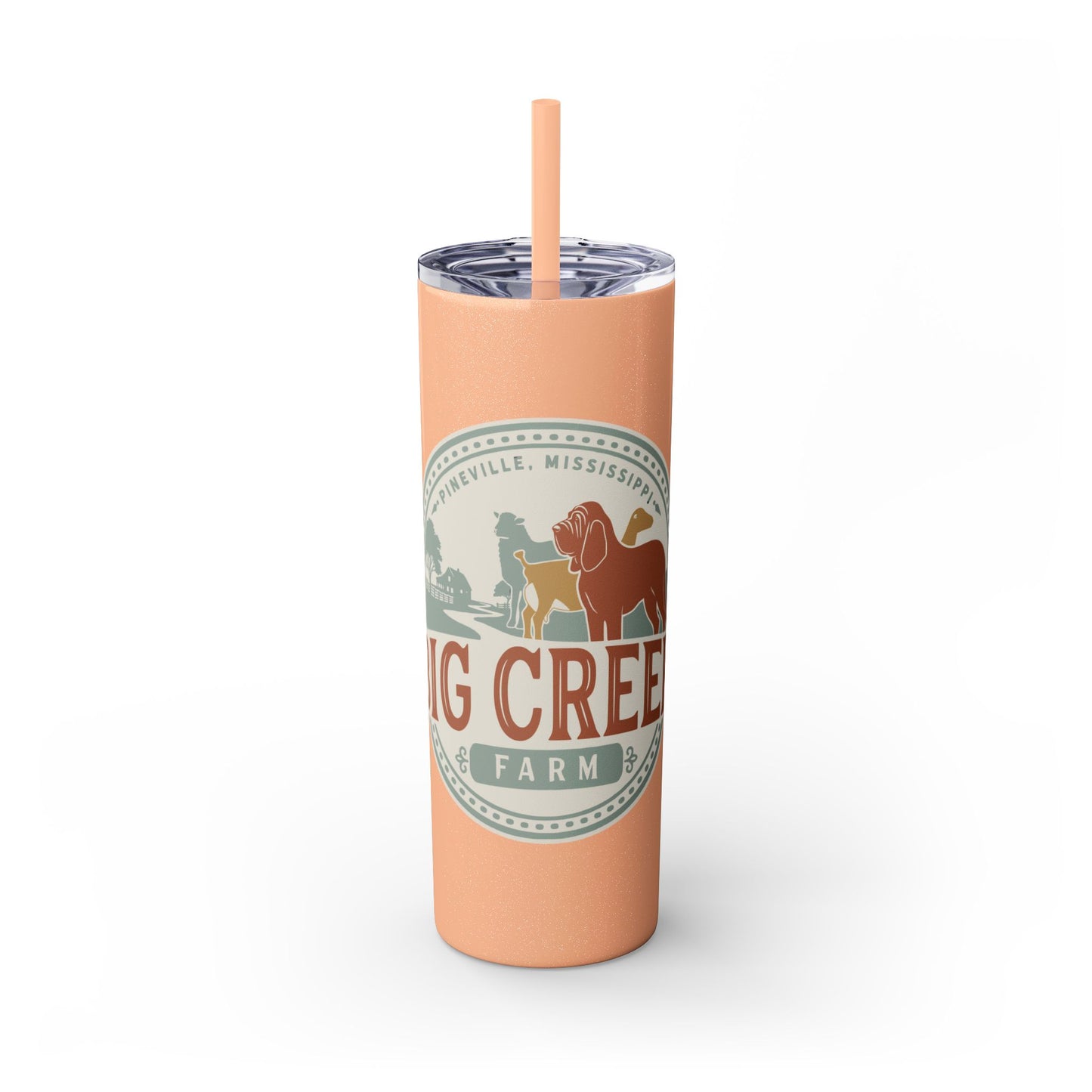 Big Creek Farm Skinny Tumbler with Straw, 20oz