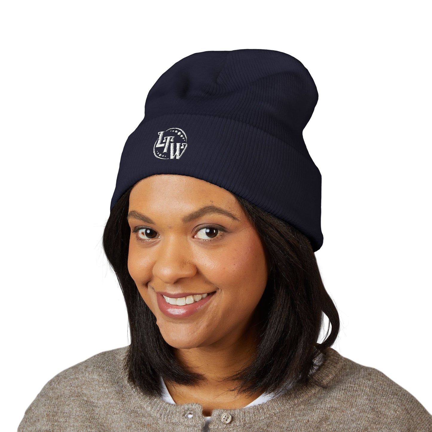 LTW Monogram Embroidered Cuffed Beanie