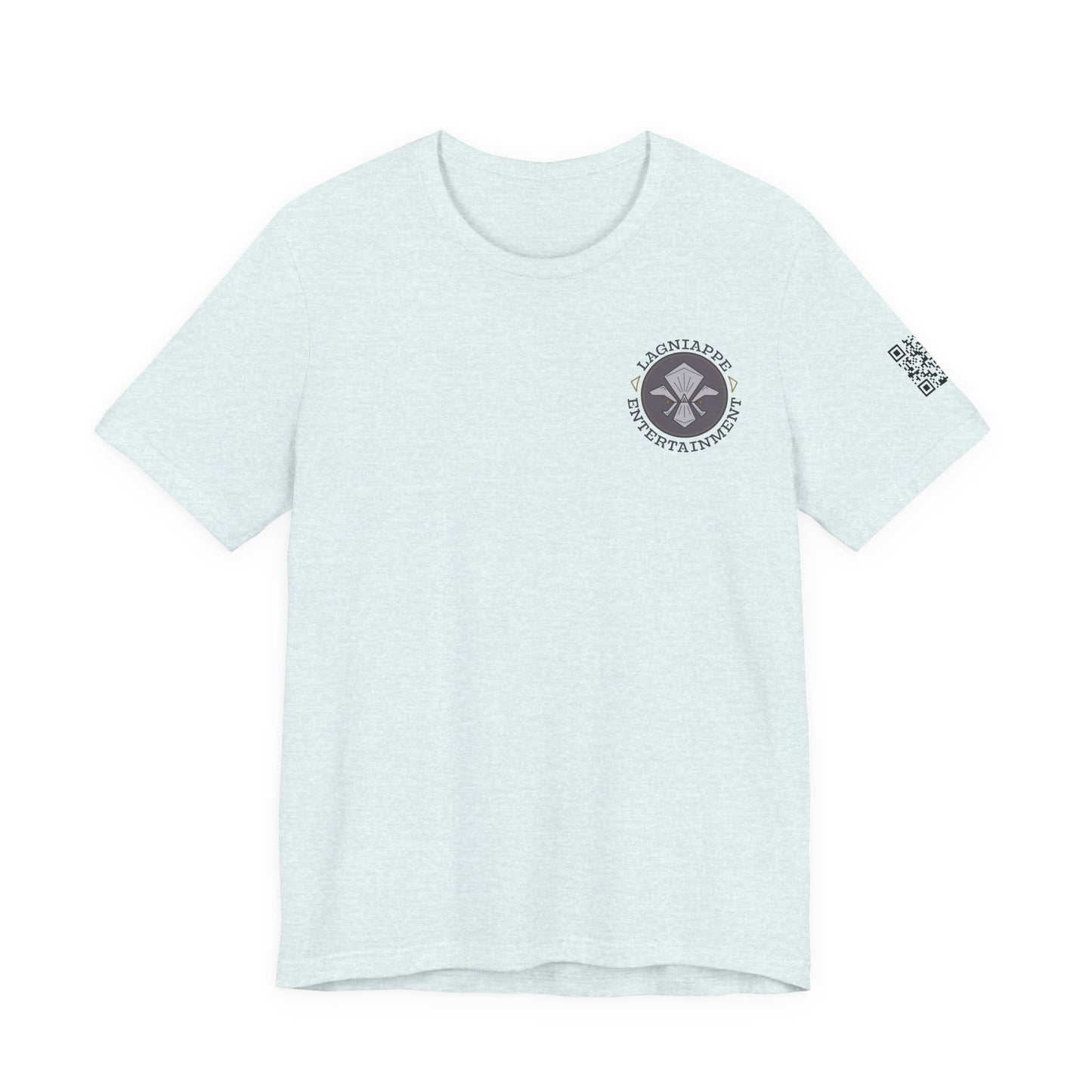 Lagniappe Entertainment Dark Color Logo - Unisex Jersey Tee, Casual Tee, Graphic T-Shirt, Unique Gift, Birthday Gift, Music Festival Apparel