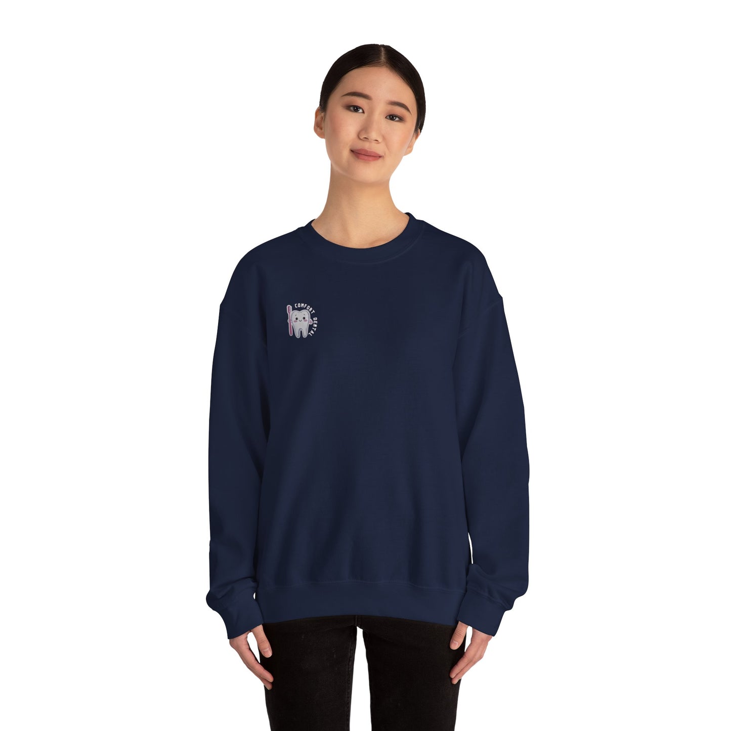 Comfort Dental Pocket and Back Logo Crewneck Sweatshirt Unisex