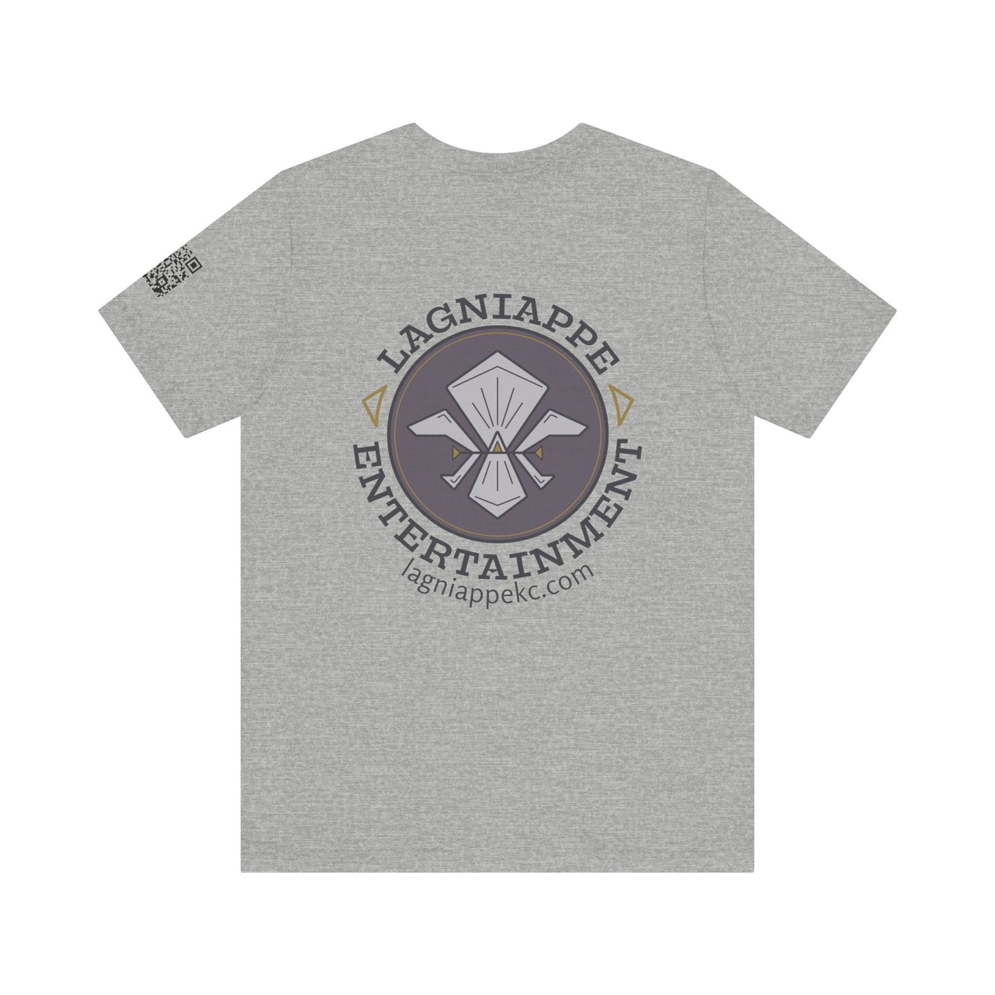 Lagniappe Entertainment Dark Color Logo - Unisex Jersey Tee, Casual Tee, Graphic T-Shirt, Unique Gift, Birthday Gift, Music Festival Apparel