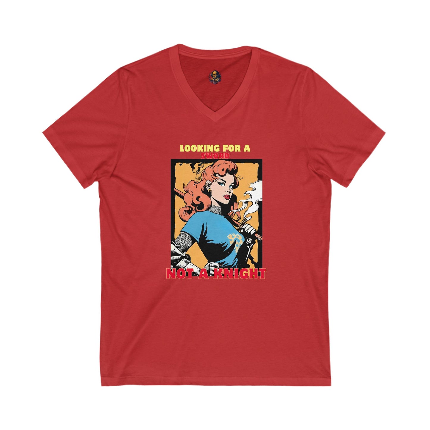 Looking for a Sword Not a Knight Unisex V-Neck Tee