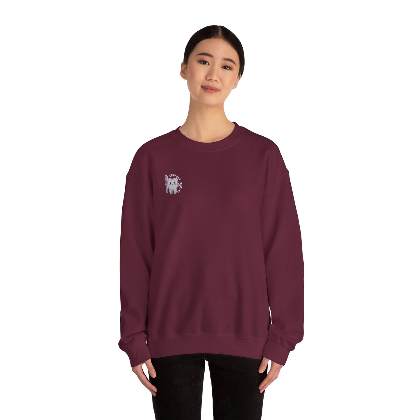 Comfort Dental Pocket and Back Logo Crewneck Sweatshirt Unisex