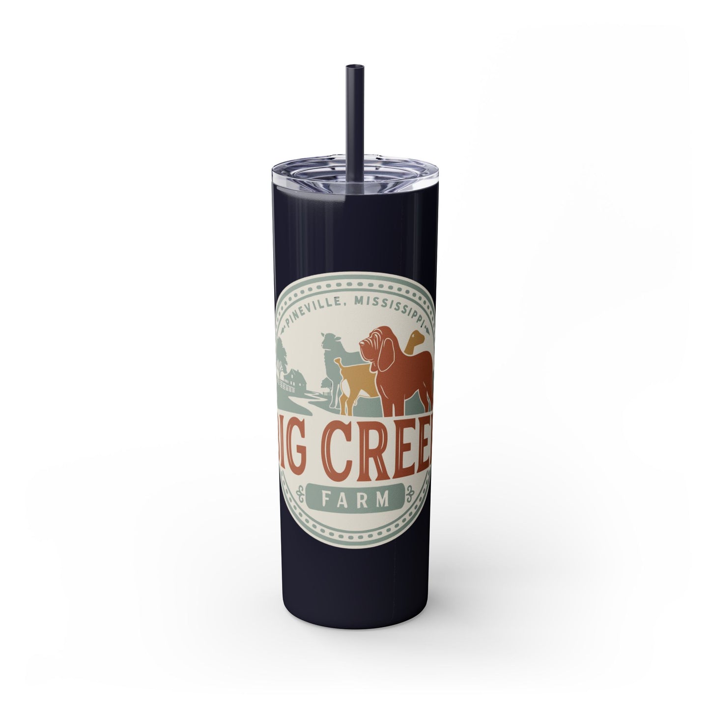Big Creek Farm Skinny Tumbler with Straw, 20oz