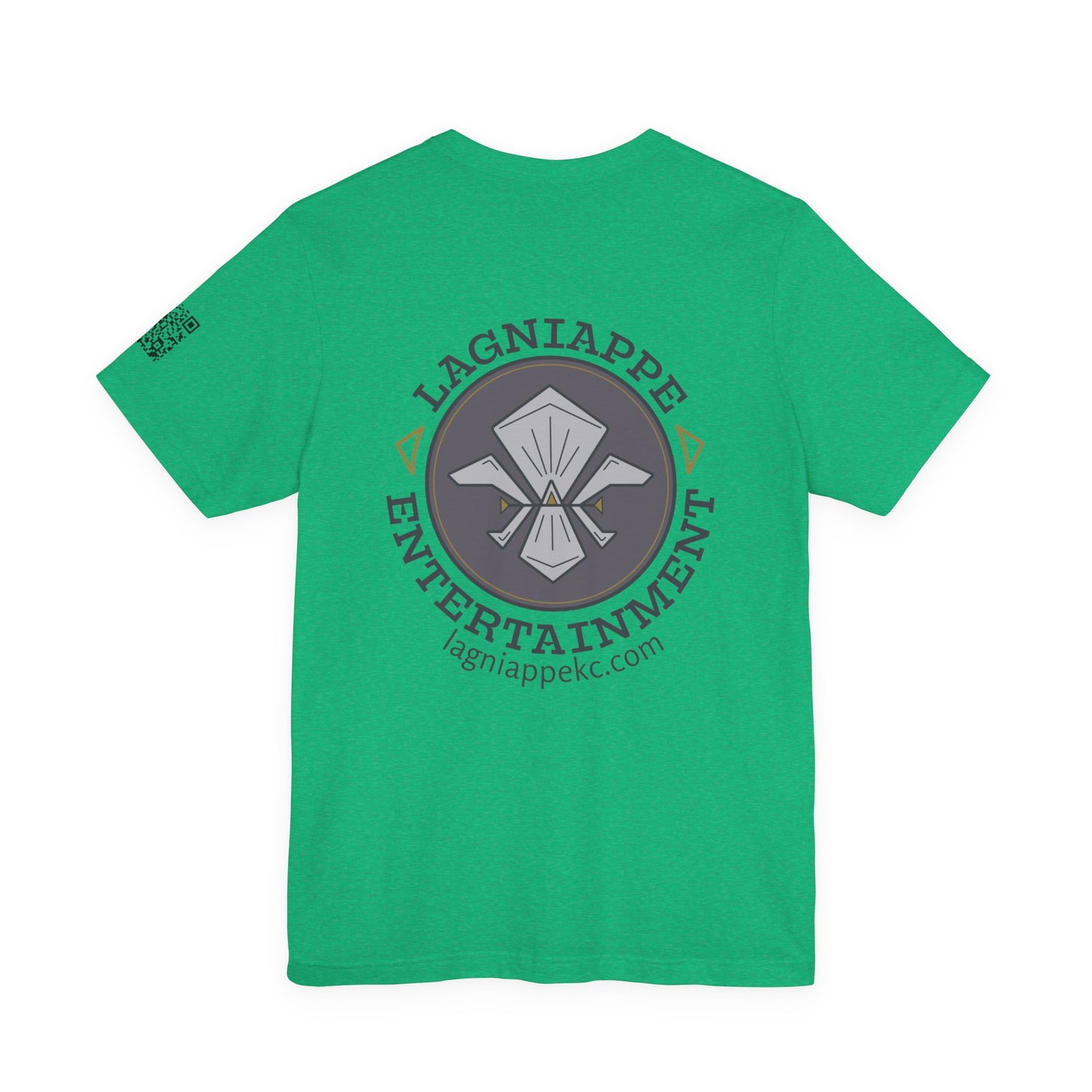 Lagniappe Entertainment Dark Color Logo - Unisex Jersey Tee, Casual Tee, Graphic T-Shirt, Unique Gift, Birthday Gift, Music Festival Apparel