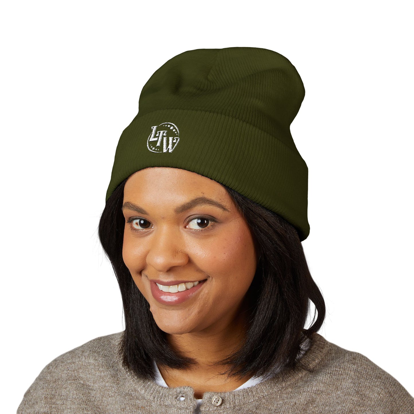 LTW Monogram Embroidered Cuffed Beanie