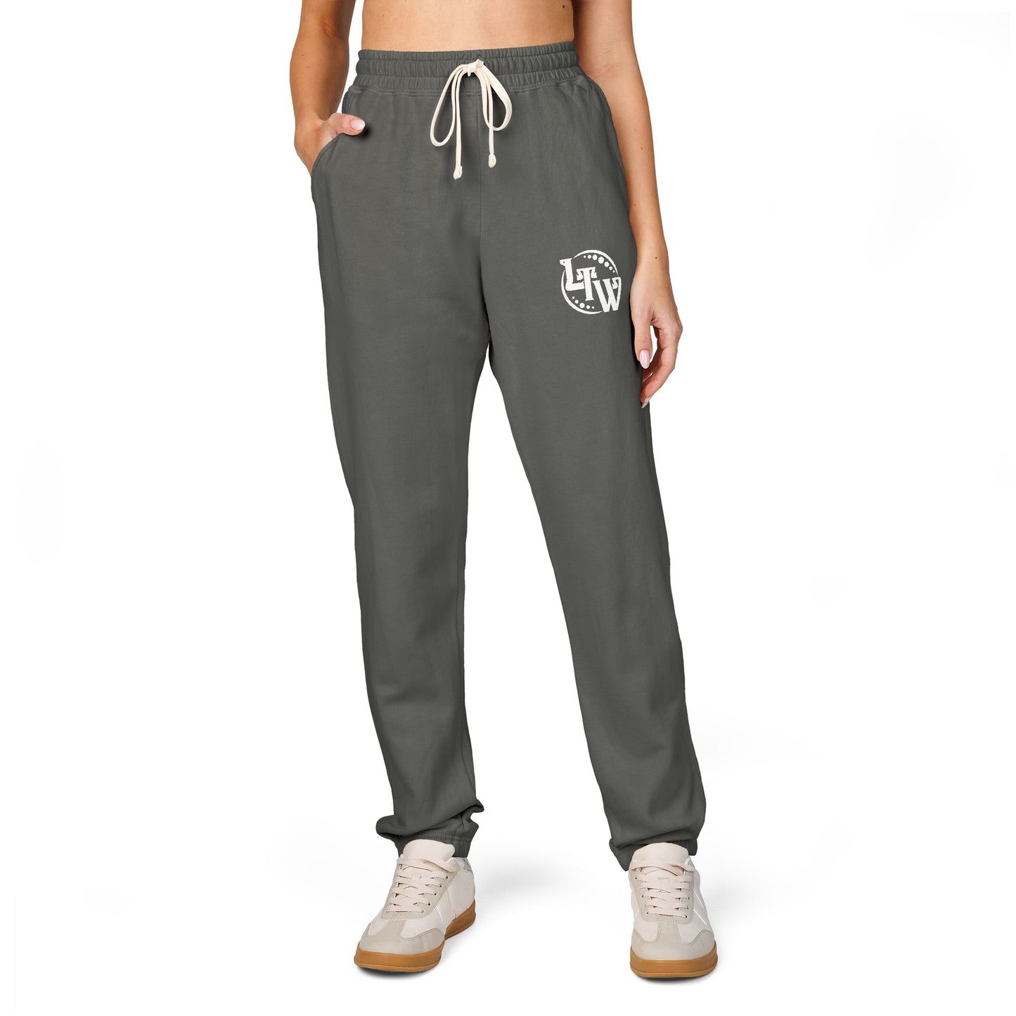 LTW White Monogram Unisex Sweatpants