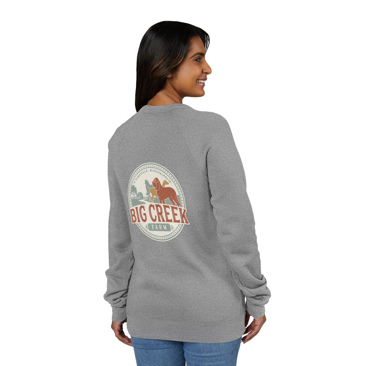Big Creek Farm Unisex Raglan Sweatshirt