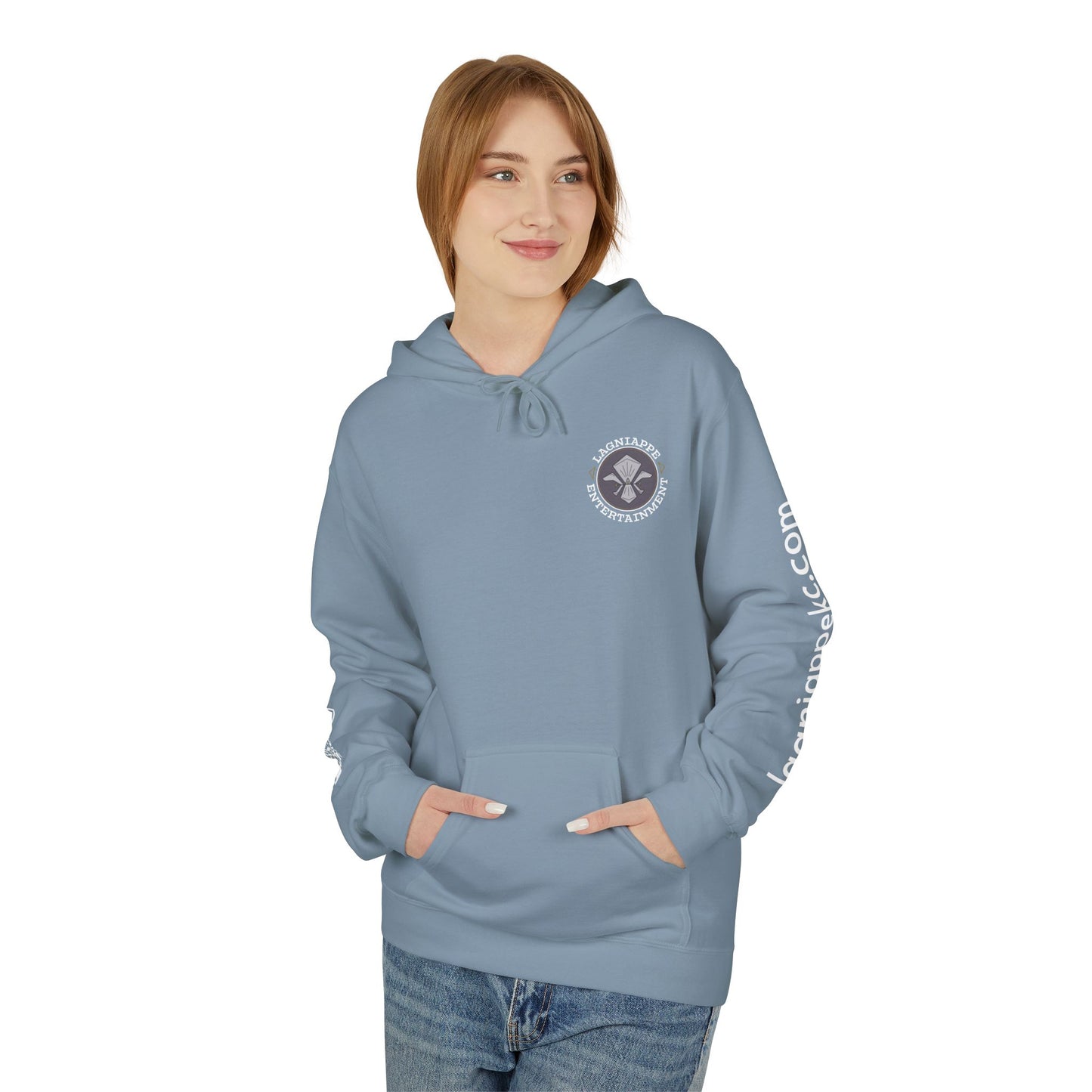 Lagniappe Entertainment Light Color Logo - Unisex Hoodie with Lagniappe Entertainment Design, Casual Streetwear, Gift for Music Lovers, Comfortable Layer, Festival Essential