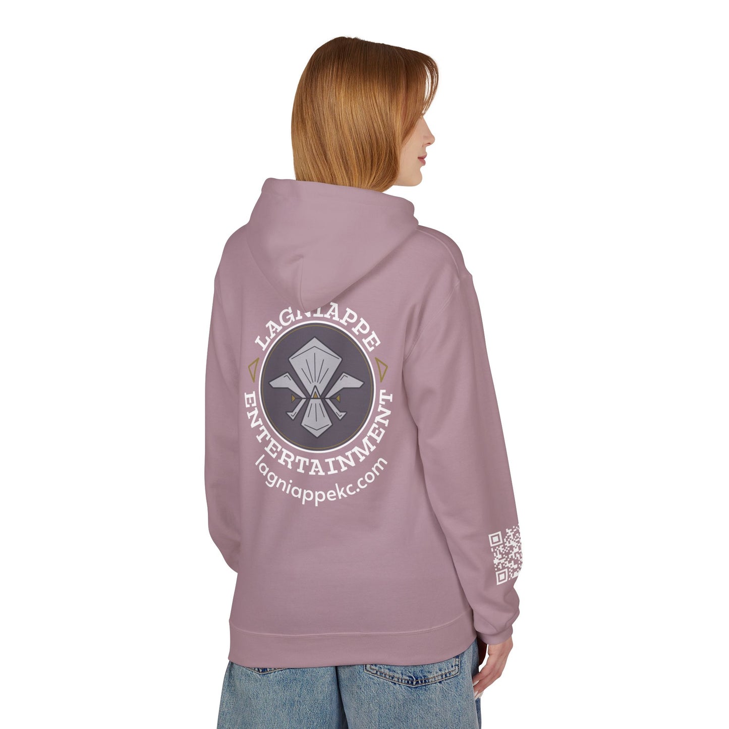 Lagniappe Entertainment Light Color Logo - Unisex Hoodie with Lagniappe Entertainment Design, Casual Streetwear, Gift for Music Lovers, Comfortable Layer, Festival Essential