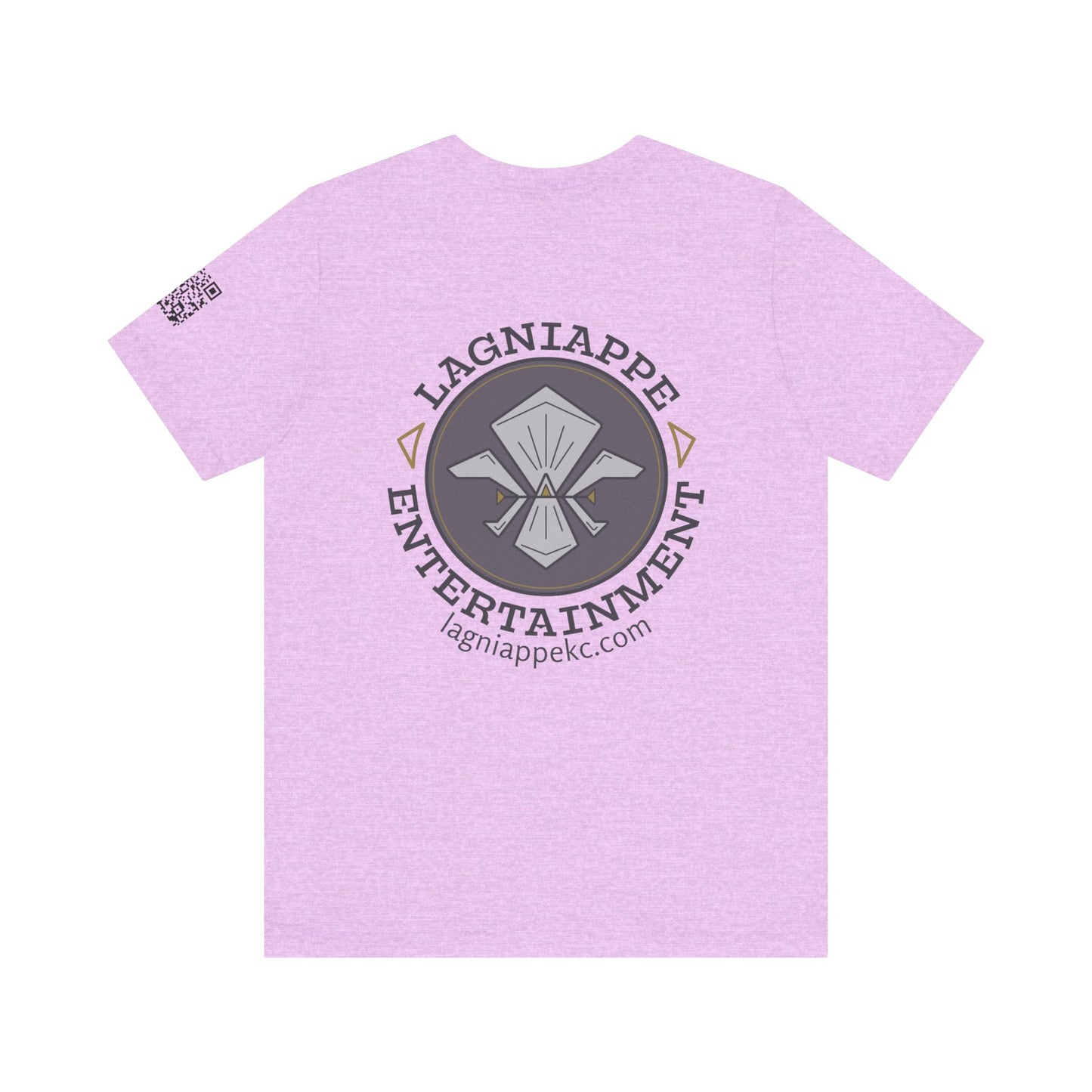Lagniappe Entertainment Dark Color Logo - Unisex Jersey Tee, Casual Tee, Graphic T-Shirt, Unique Gift, Birthday Gift, Music Festival Apparel