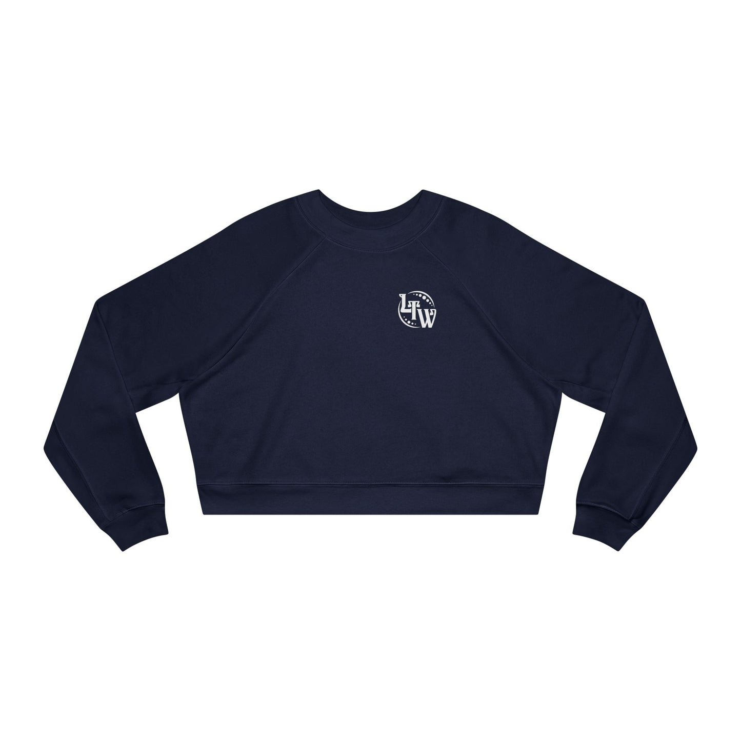 LTW White Monogram Cropped Fleece Pullover