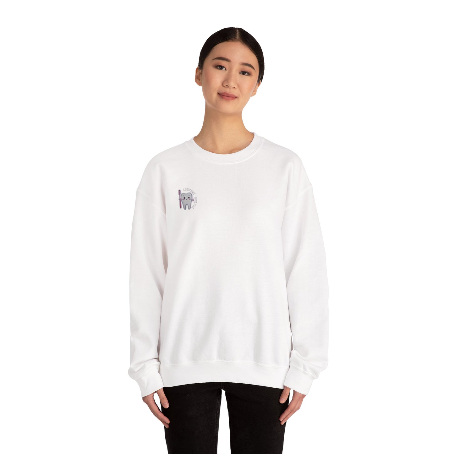 Comfort Dental Pocket and Back Logo Crewneck Sweatshirt Unisex