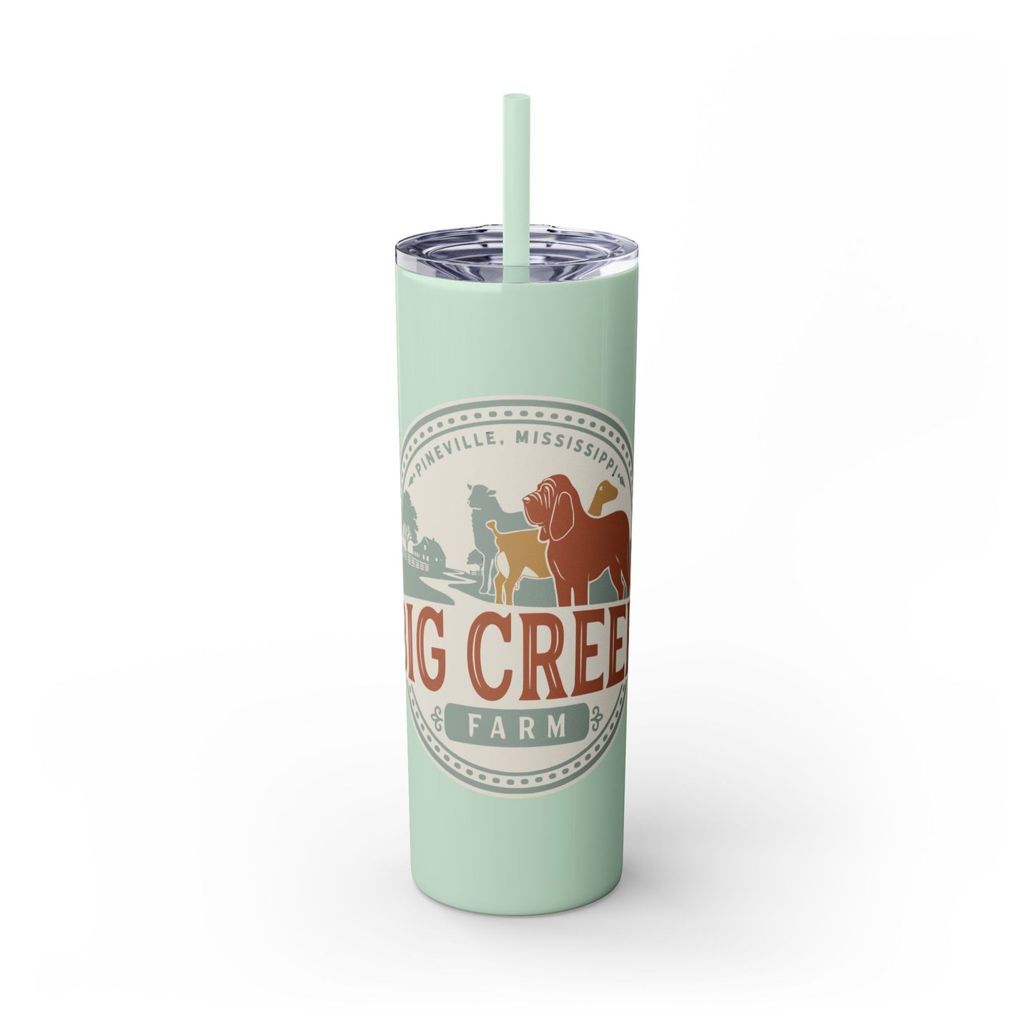 Big Creek Farm Skinny Tumbler with Straw, 20oz