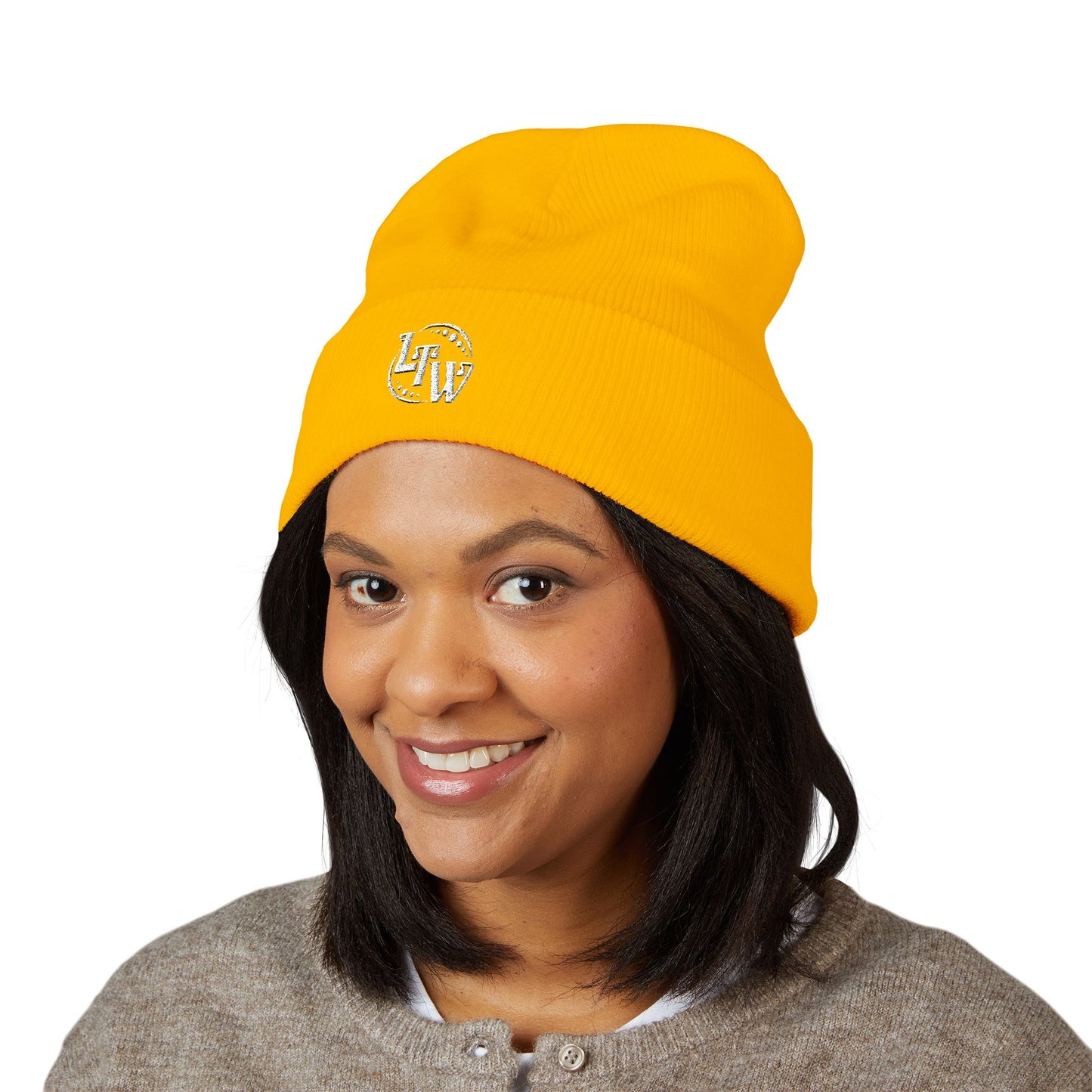 LTW Monogram Embroidered Cuffed Beanie