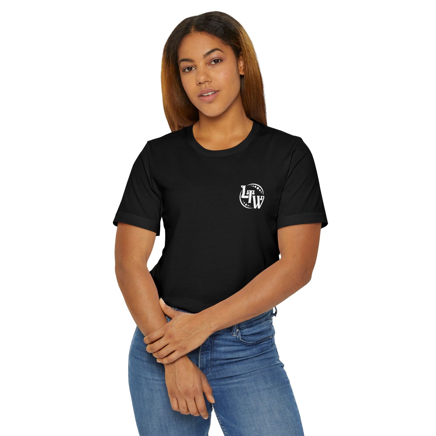 LTW White Monogram Unisex Jersey T-Shirt
