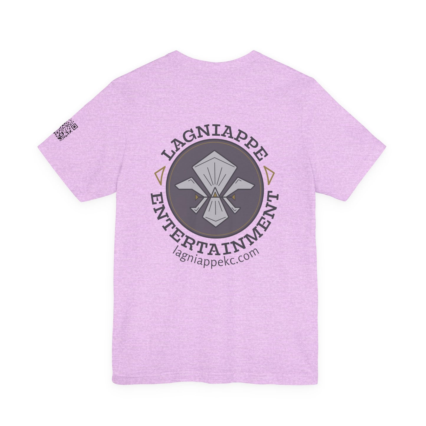 Lagniappe Entertainment Dark Color Logo - Unisex Jersey Tee, Casual Tee, Graphic T-Shirt, Unique Gift, Birthday Gift, Music Festival Apparel