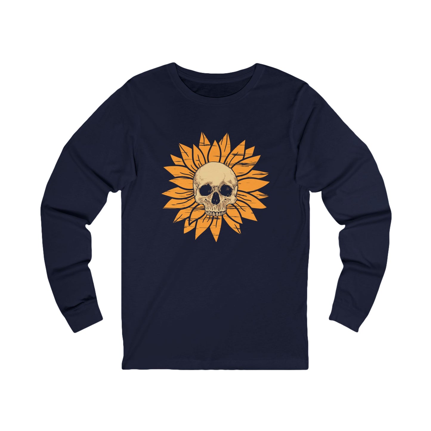 Skull Sunflower Long Sleeve Tee Unisex